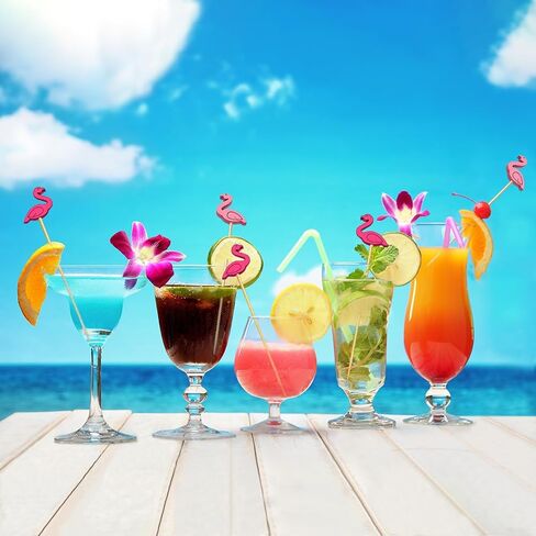 150 PCS Cocktail Picks Cute Flamingo Handmade Sticks Wooden Fruit Toothpicks Party Decorations Appetizer Skewers for Valentine's Day in Saudi Arabia
