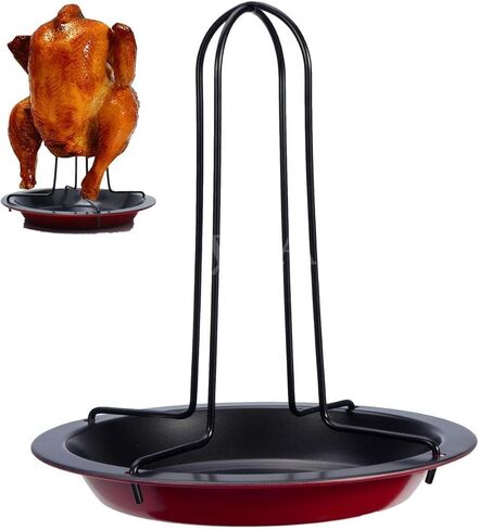 Non-stick Vertical Chicken Cooking Grill Rack With Pan Roasting BBQ Party Roaster Tray in Saudi Arabia