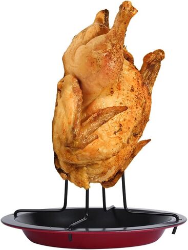 Non-stick Vertical Chicken Cooking Grill Rack With Pan Roasting BBQ Party Roaster Tray in Saudi Arabia