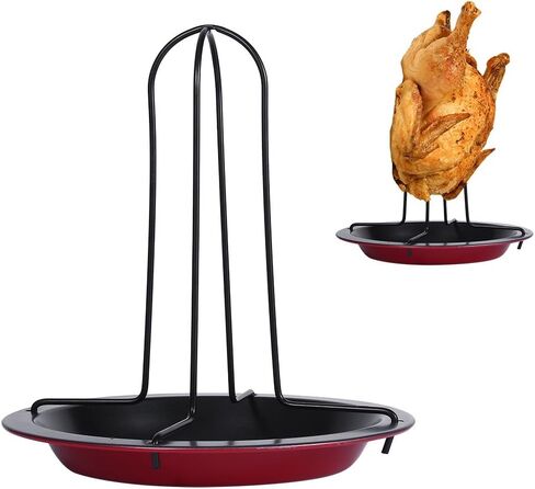 Non-stick Vertical Chicken Cooking Grill Rack With Pan Roasting BBQ Party Roaster Tray in Saudi Arabia