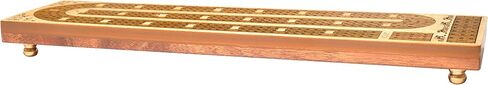 PALM ROYAL HANDICRAFTS 3 Track Continuous Wooden Cribbage Board of (120 House) Inlaid in Teak and Maple Wood Stylish Storage Box Available in Saudi Arabia