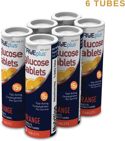 TRUEplus Glucose Tablets, Raspberry Flavor - 6X 10ct Tubes in Kuwait