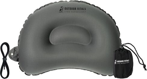 2 oz Ultralight Backpacking Pillow- Compact, Adjustable, Soft, Nonslip, Inflatable Camping Pillow Charcoal, Elevated (for Side Sleepers) in Saudi Arabia