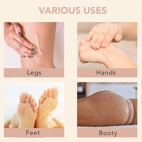 Organic Vanilla Coconut Sugar Scrub for Body Polish, Exfoliating Body Scrub Exfoliator & Foot Scrub, Body Exfoliator for Women Exfoliation, Sugar Scrubs for Women & Men in Kuwait