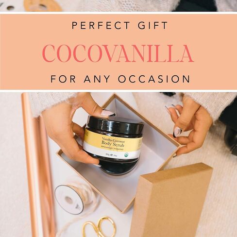 Organic Vanilla Coconut Sugar Scrub for Body Polish, Exfoliating Body Scrub Exfoliator & Foot Scrub, Body Exfoliator for Women Exfoliation, Sugar Scrubs for Women & Men in Kuwait