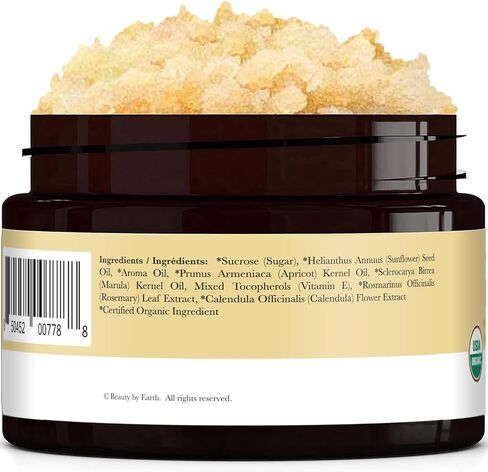 Organic Vanilla Coconut Sugar Scrub for Body Polish, Exfoliating Body Scrub Exfoliator & Foot Scrub, Body Exfoliator for Women Exfoliation, Sugar Scrubs for Women & Men in Kuwait