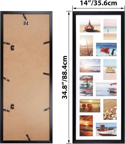 HORLIMER 8x24 Collage Picture Frame Set of 2, 5 Openings Multiple Frames Display 4 by 6 Photo with Mat for Wall Hanging in Kuwait