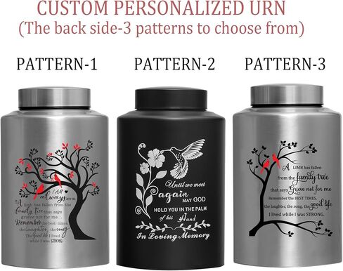 Cremation Urn for Ashes Large Urn for Human Ashes Memory Decorative Funeral Burial Urn Keepsake for Male Female Ashes with Velvet Bag up to 220 lbs Hummingbird Tree of Life Stainless Steel in Saudi Arabia