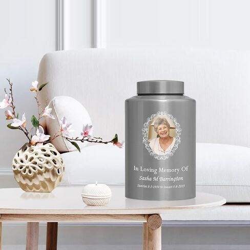 Cremation Urn for Ashes Large Urn for Human Ashes Memory Decorative Funeral Burial Urn Keepsake for Male Female Ashes with Velvet Bag up to 220 lbs Hummingbird Tree of Life Stainless Steel in Saudi Arabia