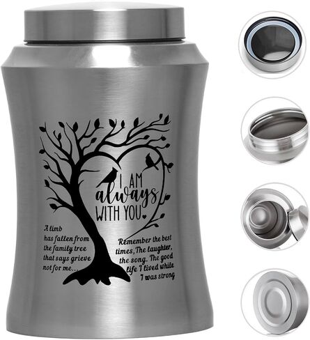 Cremation Urn for Ashes Large Urn for Human Ashes Memory Decorative Funeral Burial Urn Keepsake for Male Female Ashes with Velvet Bag up to 220 lbs Hummingbird Tree of Life Stainless Steel in Saudi Arabia