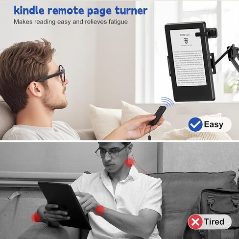 RF Kindle Remote Page Turner، Page Turner لـ Kindle Paperwhite Oasis، iPhone، iPad، Android Ebook Page Turn، جهاز التحكم عن بعد لتسجيل فيديو الكاميرا (أسود) in Saudi Arabia