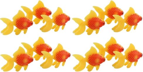 JJLFresheners 12 قطعة من أسماك حوض السمك الاصطناعية باللون الذهبي والبرتقالي والأسماك المزيفة والأسماك البلاستيكية وأحواض السمك المتحركة والأسماك المزخرفة والديكورات البرتقالية الذهبية لحوض السمك وديكور حوض السمك والزخارف المواضيعية in Saudi Arabia