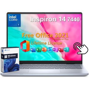 Dell Inspiron 14 7440 2-in-1 Touchscreen Business Laptop, Core 7 150U(> i7-1355U), 32GB DDR5 RAM, 1TB SSD, Backlit, FHD Webcam, Fingerprint Reader, Microsoft Office Lifetime License & Windows 11 Pro