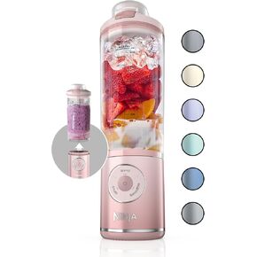 Ninja Blast Max, Portable Blender + Twist & Go, Personal Blender, Ninja Blender, Smoothie, Blend, Ice Crush, 3 Programs, Cordless, 22 oz removable Vessel, Dishwasher Safe, Leakproof, Pink, BC251PK