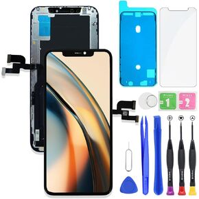 for iPhone Xs LCD Display FHD Screen Replacement 3D Touch Digitizer Frame Full Assembly with Repair Tools Kit for 5.8 inch A2097, A1920, A2100, A2098+Waterproof Adhesive+Screen Protector