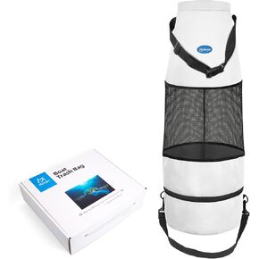 Morjor Portable Boat Trash Bag with Bottom Zipper Opening for Fast Cleaning, Reusable Boat Trash Can with Collapsible Design
