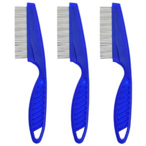 3 Pcs Pet Flea Combs Dog Cat Grooming Lice Comb for Removal Tear Stain Mucus Crust