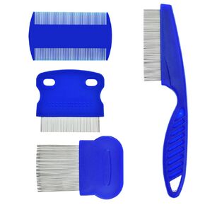 4 Pack Flea Lice Comb Fine Tooth Tear Stain Hair Remover Grooming Combs for Pets Dog Cat, Remove Mucus Crust Stain for Large Small Pets