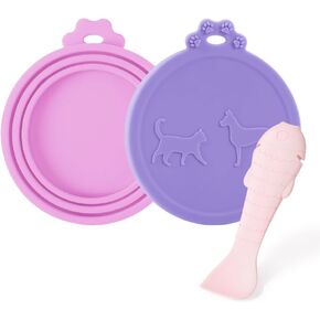 Pet Food Can Cover Silicone Can Lids for Dog and Cat Food dishwasher safe, can cover most standard sized dog and cat cans (Blue+Green+Pink+Yellow)