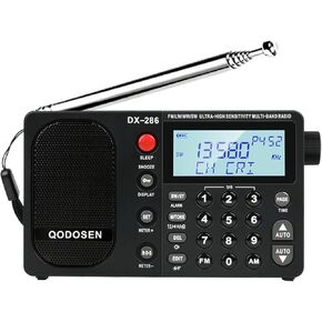 DX-286 Radio, Portable Shortwave Radio AM FM LW SW Ultra-high Sensitivity Full-Band Radio with TEF6686 chip with Two 3350MAH 18650 Batteries, Suitable for Kitchen Desk Bedroom Office Outdoor