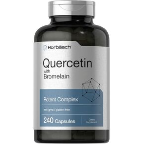 Quercetin with Bromelain Supplement | 240 Capsules | Non-GMO and Gluten Free | by Horbaach
