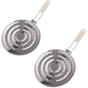 2 Pack Double Thickening Heat Diffuser Reducer Flame Guard Simmer Plate, Stainless Steel for Electric and Gas Stovetops