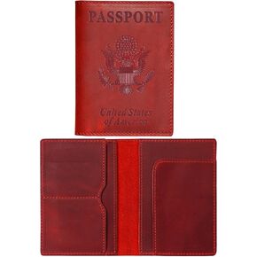 HIFA Leather Passport Holder, Handmade Passport Cover with Card and Ticket Slot - Genuine Leather, Elegant Design, Easy Access - Passport Case, Passport Wallet, Passport Holder