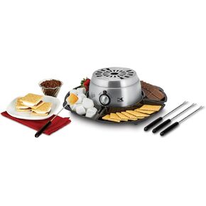 Kalorik 2-in-1 Smores Maker, with Chocolate Treat Fondue Melt Feature, Includes Fork and Tray Set, Stainless Steel