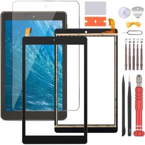 Touch Screen Digitizer Replacement for ONN Tab 8'' 100044018G 100044018P Tablet Screen Replacement Panel Front Glass Repair Kit Replacement Black with Tools