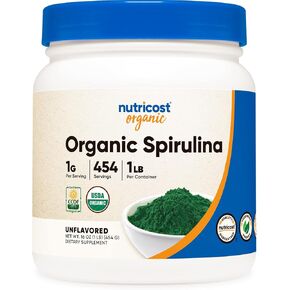 Nutricost Organic Spirulina Powder 2 LB - Pure, Certified Organic Spirulina