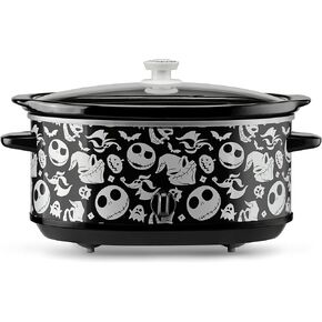 Disney The Nightmare Before Christmas Slow Cooker by Select Brands - Slow Cooker for Kitchen - Dishwasher-Safe Stoneware Crock Insert - 7 Quarts