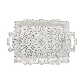 Authentic Turkish style zamak tray for coffee, tea, beverages and serving - An eye-catching tray with detailed Ottoman style patterns.