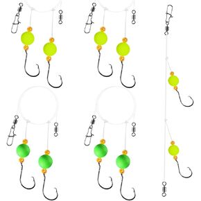 Pompano Rigs for Surf Fishing,4 Packs Pompano Rig with Circle Hooks Surf Fishing Pompano Floats Saltwater Fishing Rigs