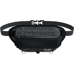 Large Capacity Hiking Waist Pack Multifunction Waist Bag with Bottle Holder Adjustable Hiking Waist Bag Bum Bag for Camping Climbing Trekking and Dog Walking (Black)
