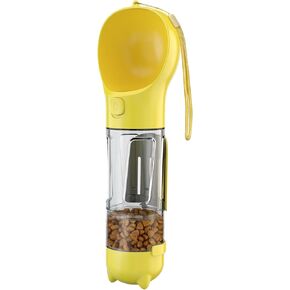 Dog Water Bottle Portable – Leak Proof and Lightweight Water Bottle for Dogs– Travel Water Bottle with Bowl–Dog Walking Accessories,Water Dispenser with Food Container & Poop Bag, YELLOW
