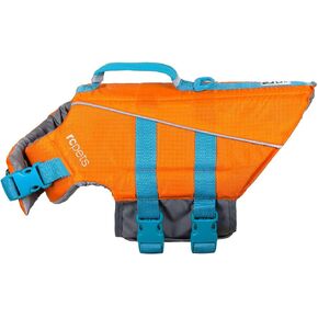 RC Pets Tidal Life Vest, Adjustable Dog Life Jacket, Orange/Teal, XX-Small