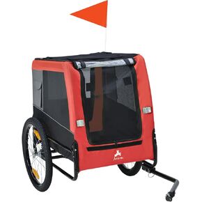 مقطورة دراجة للكلاب من Aosom مع نظام تعليق، وصلة ربط للكلاب المتوسطة، وعربة للحيوانات الأليفة ومقطورة للكلاب للدراجة مع جيب للتخزين in Kuwait