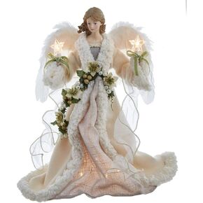 Kurt S. Adler UL2227 Lighted Treetopper, Ivory, Gray