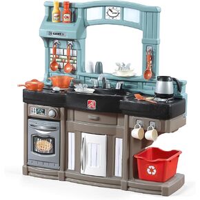 Step2 Best Chefs Kitchen Set for Kids – Includes 25 Toy Kitchen Accessories, Interactive Features for Realistic Pretend Play – Indoor/Outdoor Toddler Playset – Dimensions: 35.8" H x 34.4" W x 11.5" D
