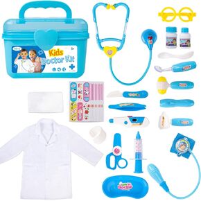 Liberry Durable Doctor Kit for Kids, 23 Pieces Pretend Play Educational Doctor Toys, Medical Kit with Stethoscope Doctor Role Play Costume, Doctor Playset for Toddler Boys Girls 3 4 5