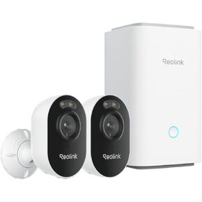 Reolink Home Hub with 2× Lumus, All-in-One Security Camera System, 2K Outdoor Wi-Fi Cameras, 256GB microSD Card Included, Max.512GB×2 Storage, Smart Detection, Anti-Theft Encryption, Offline Recording