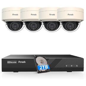 32 Channel Security Camera System 4K, 20X 8MP IK10 Vandal-Proof Security IP Dome Camera, Smart AI Human Vehicle Detection, Built-in Mic, Smart Playback, 4K 32CH NVR 8TB HDD, PD54A2032-8M
