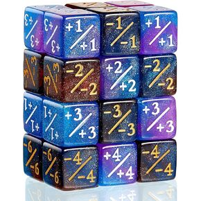 24 Pieces Dice Counters Token Dice D6 Dice Cube Loyalty Counter Dice Compatible with MTG, CCG, Card Gaming Accessory, 2 Styles