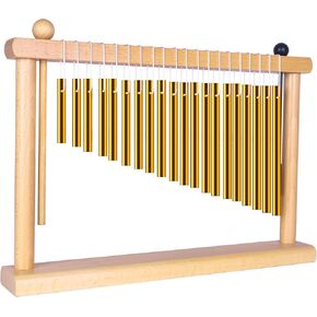 AKLOT Sound Healing Chimes Instrument Meditation 20 Note Chime Table Top Bar Chime Silver