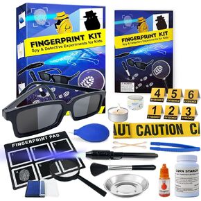 Spy Kit for Kids Detective Outfit Fingerprint Toys Gifts for 5 6 7 8 9 10 11 Year Old Boys Girls Investigation Role Play Dress Up Costume Educational Science Secret Agent Finger Print Identification