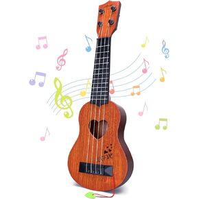 YEZI Kids Toy Classical Ukulele Guitar Musical Instrument, Brown