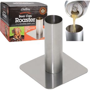 Camerons Stainless Steel Beer Can Roaster -BBQ Beer Can Chicken Stand - Indoor & Outdoor Use- Enhance Meal Flavor w/Juicy Poultry on Barbecue Grill Rack- Summer Grilling Cookout Essential