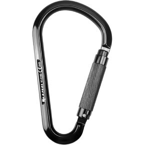22kN Large Aluminum Auto Locking Ladder Hook, Professional CE Certified Heavy Duty Lightweight Carabiner for Outdoor Tower Climbing, Aerial Work, Rescue, D Ring Clip w/Huge Opening Gate