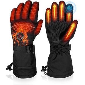 Heated Gloves, 5V 6000 mAh Rechargeable Heated Gloves for Men Women, Waterproof Battery Heated Gloves, Upgrade Non-Slip Electric Heating Gloves for Cycling Skiing Hiking Hunting