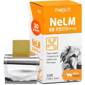 Mepet Multivitamin for Dogs - Dog Vitamins and Supplements - Magnesium Gluconate & Minerals for Skin, Coat, Hip & Joint Support, Immune & Digestive System - Pet Health Supplies - Beef, 30 Strips